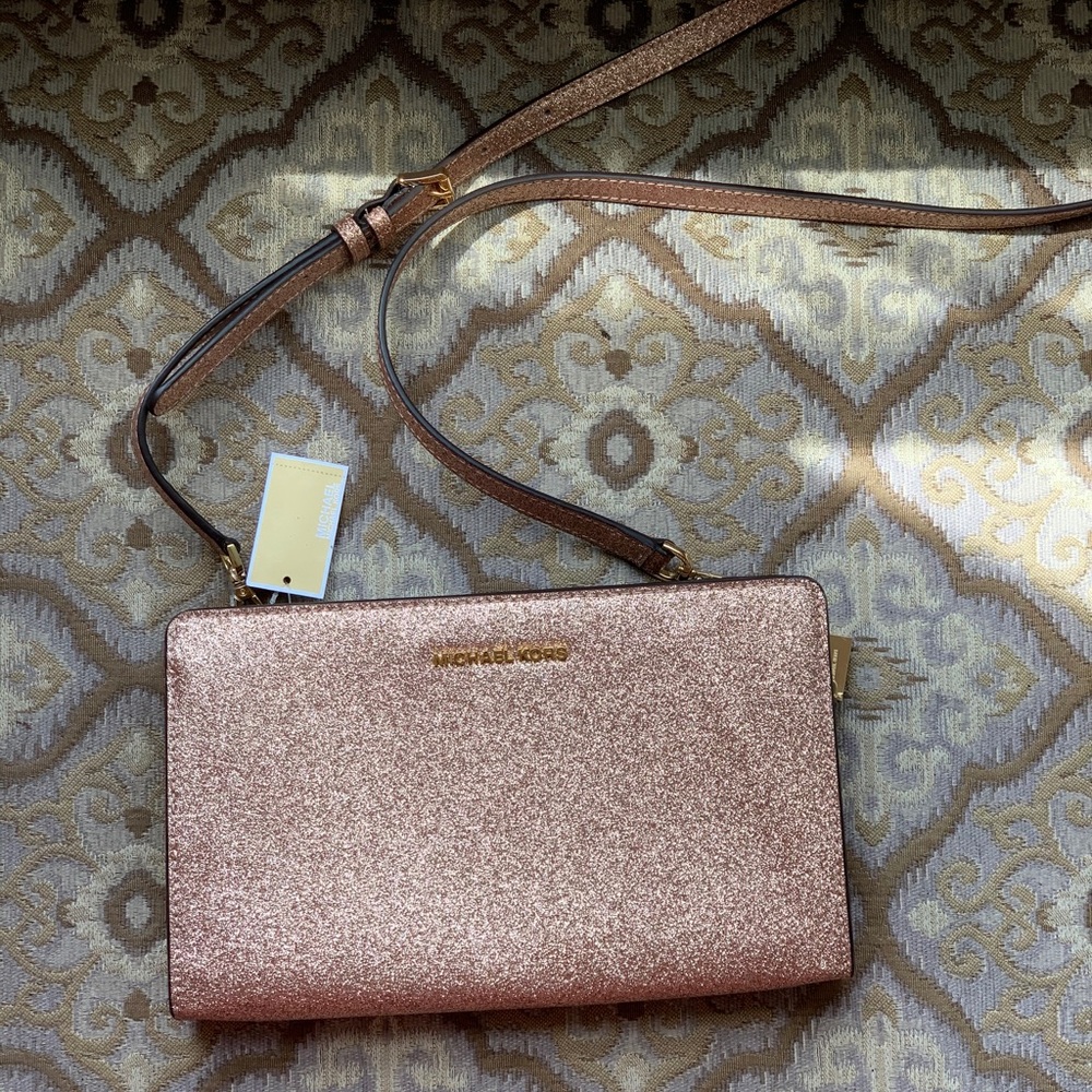 Michael Kors rose gold crossbody.
